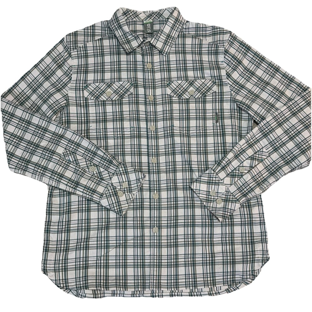 Stio Men's Medium Long Sleeve Button Up Plaid Shirt Chest Pockets Stretch